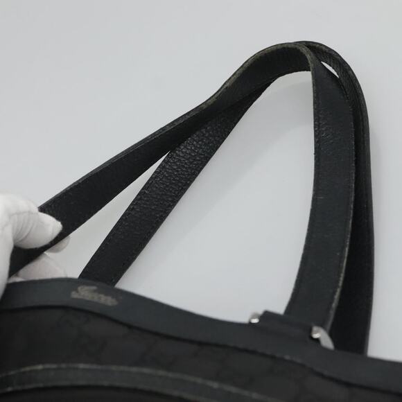 GUCCI GG Canvas Tote Bag Nylon Outlet Black Silver - Picture 8 of 16